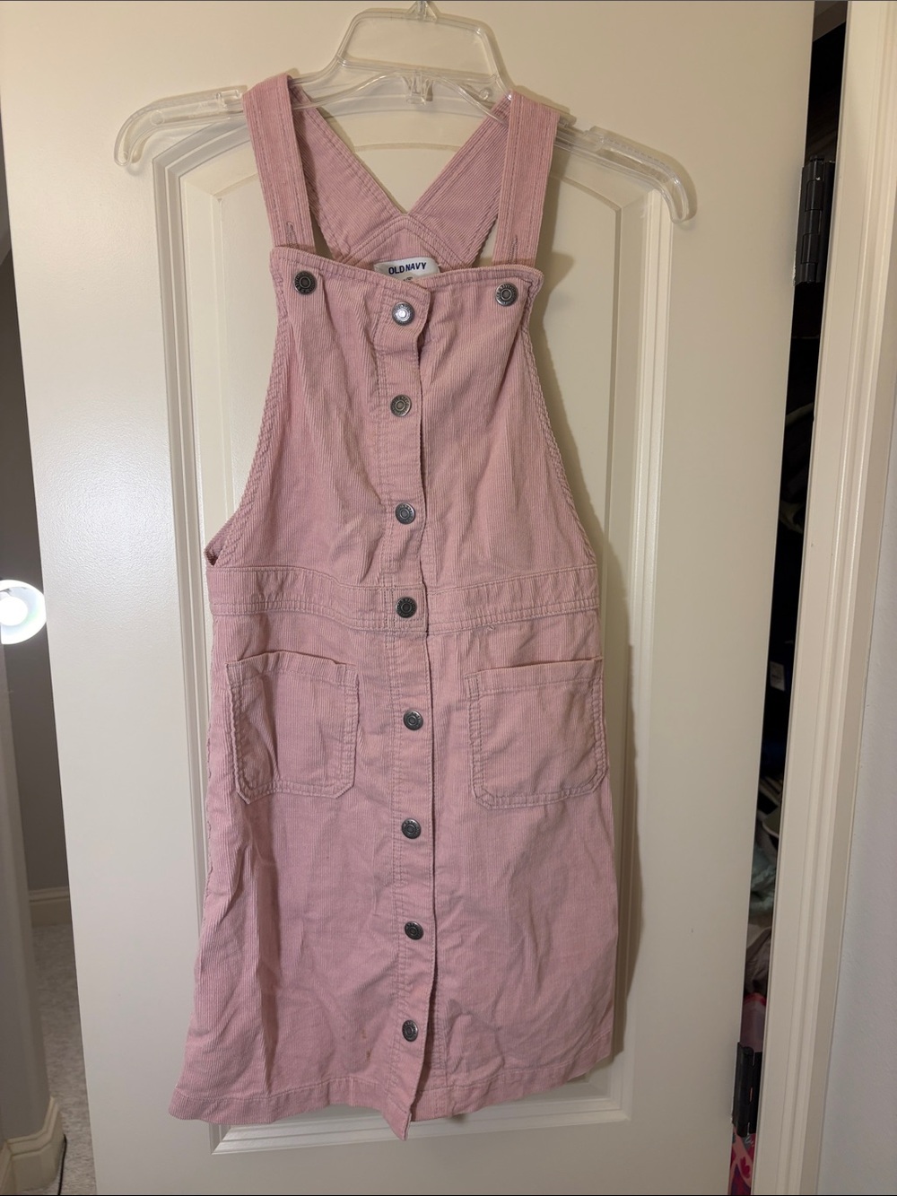 Old Navy Dusty Pink Corduroy Pinafore Dress